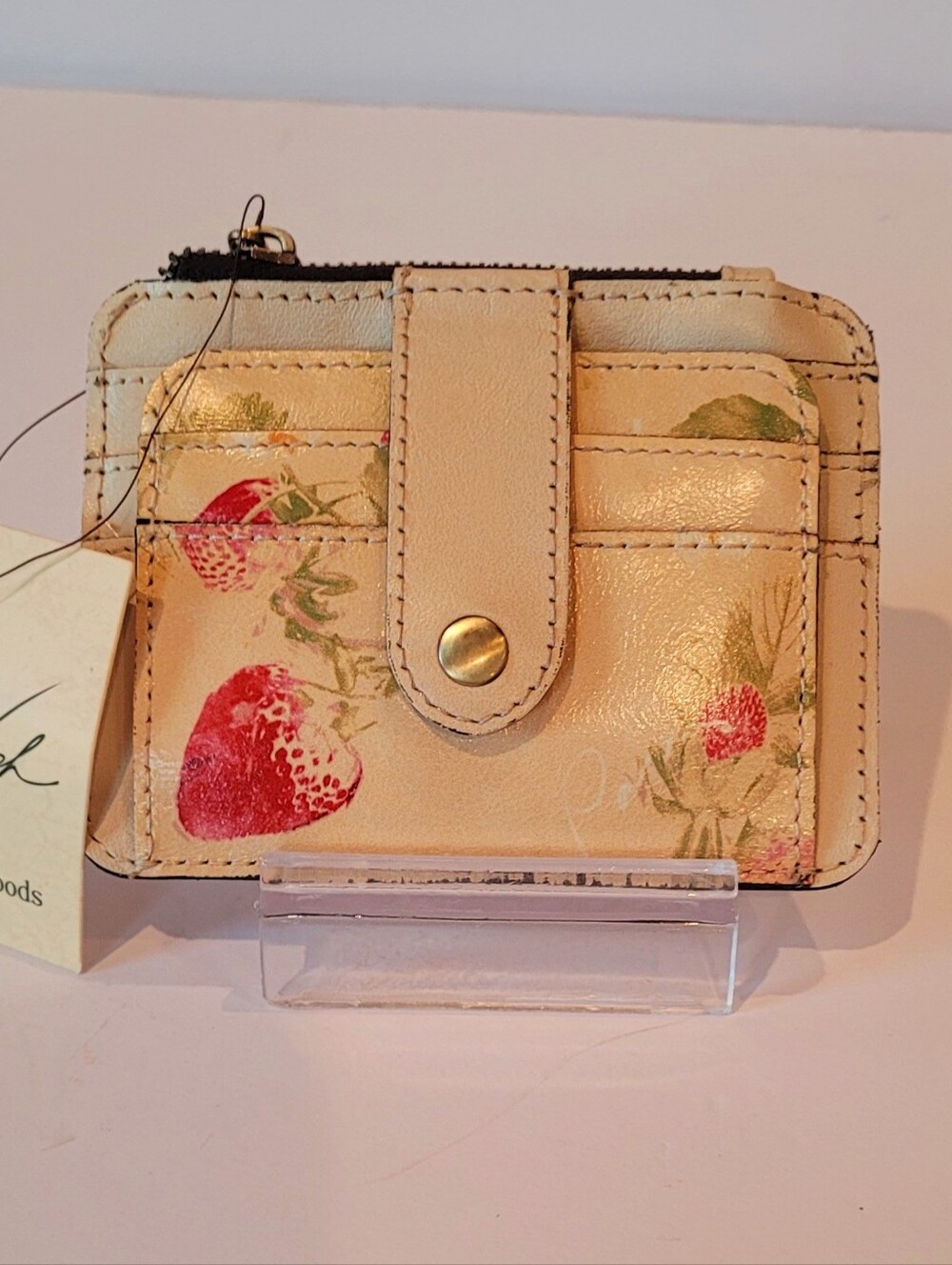 Patricia Nash Alanna Strawberry Print Leather Card Holder